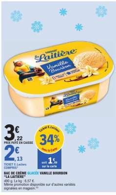 Bac de crème glacée vanille bourbon 'La Laitière'