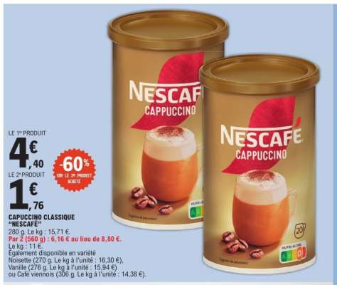 CAPPUCCINO CLASSIQUE "NESCAFE"