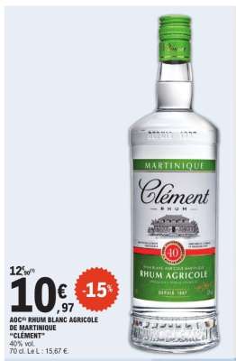 AOC® RHUM BLANC AGRICOLE DE MARTINIQUE “CLÉMENT”