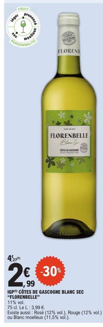 IGP CÔTES DE GASCOGNE BLANC SEC "FLORENBELLE"