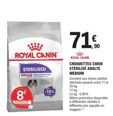 ROYAL CANIN CROQUETTES CHIEN STÉRILISÉ ADULTE MEDIUM