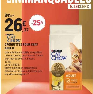 PURINA CAT CHOW CROQUETTES POUR CHAT ADULTE