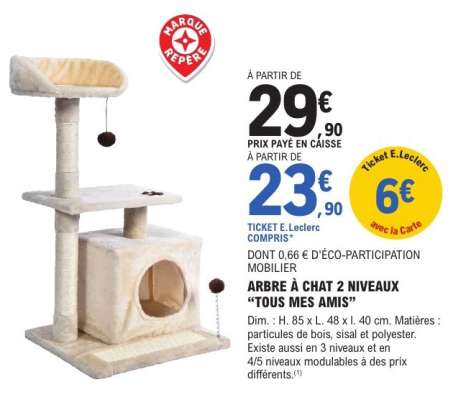 ARBRE À CHAT 2 NIVEAUX 'TOUS MES AMIS'