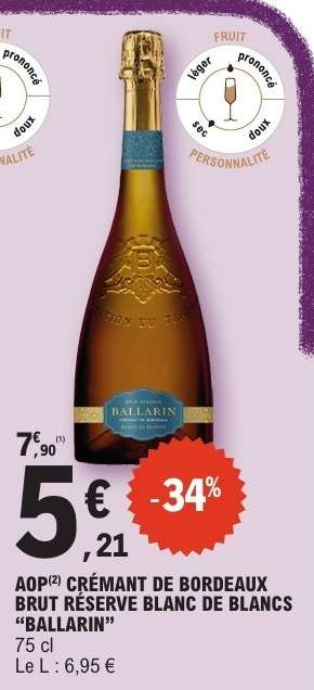 AOP CRÉMANT DE BORDEAUX BRUT RÉSERVE BLANC DE BLANCS 'BALLARIN'