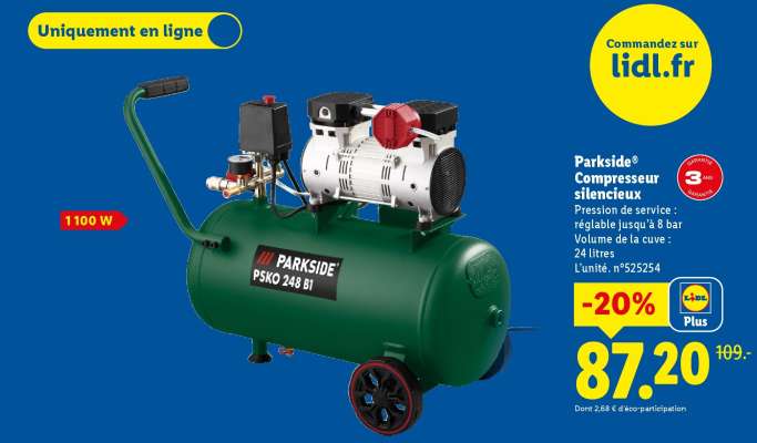 Parkside® Compresseur silencieux
