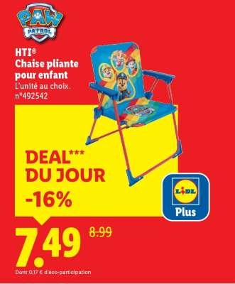 HTI® Chaise pliante pour enfant