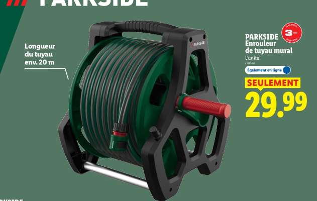 PARKSIDE Enrouleur de tuyau mural