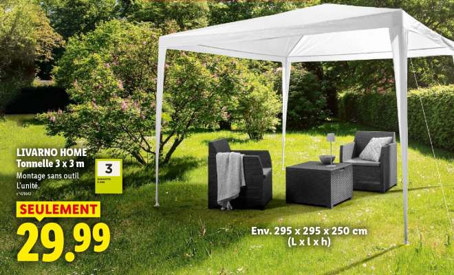 LIVARNO HOME Tonnelle 3 x 3 m