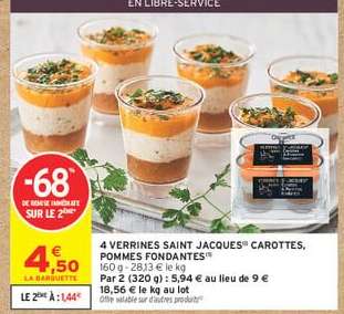 4 VERRINES SAINT JACQUES® CAROTTES, POMMES FONDANTES