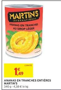 ANANAS EN TRANCHES ENTIÈRES MARTIN'S