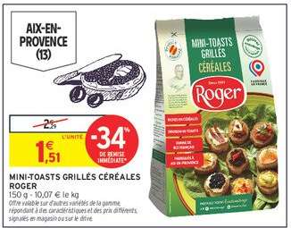 MINI-TOASTS GRILLÉS CÉRÉALES ROGER