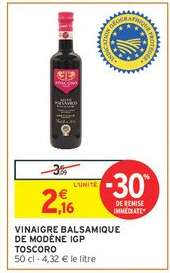 VINAIGRE BALSAMIQUE DE MODÈNE IGP TOSCORO