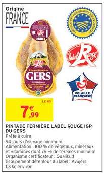 PINTADE FERMIÈRE LABEL ROUGE IGP DU GERS