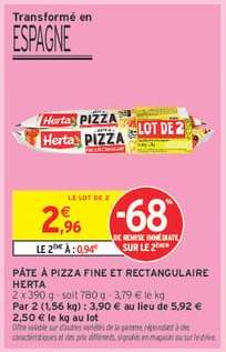 Pâte À Pizza Fine Et Rectangulaire Herta