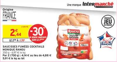 SAUCISSES FUMÉES COCKTAILS MONIQUE RANOU