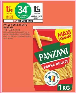 Pâtes Penne Rigate Panzani
