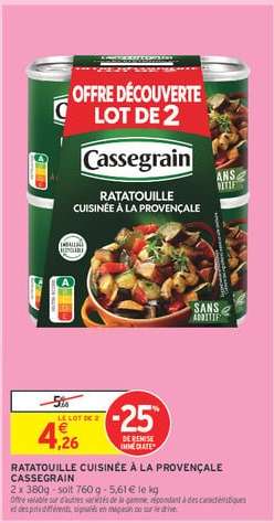 Ratatouille Cuisinée À La Provençale Cassegrain