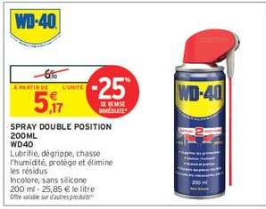 SPRAY DOUBLE POSITION 200ML WD40