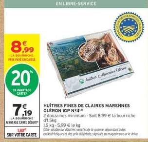 HUÎTRES FINES DE CLAIRES MARENNES-OLÉRON IGP N°4