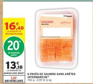 6 PAVÉS DE SAUMON SANS ARÊTES INTERMARCHÉ