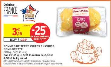 Pommes de terre cuites en cubes Pom'lorette