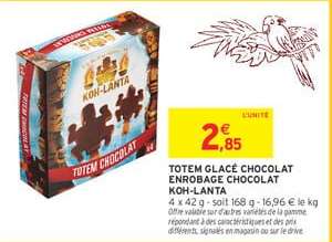 Totem Glacé Chocolat Enrobage Chocolat Koh-Lanta