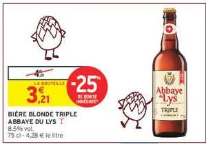 Bière blonde triple ABBAYE DU LYS