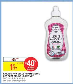 LIQUIDE VAISSELLE FRAMBOISINE LES SECRETS DE LÉONTINE