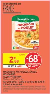 MACARONI AU POULET, SAUCE MOUTARDE
