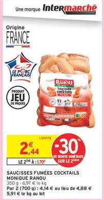 SAUCISSES FUMÉES COCKTAILS MONIQUE RANOU