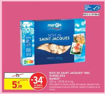 NOIX DE SAINT JACQUES MSC SURGELEES MAREE
