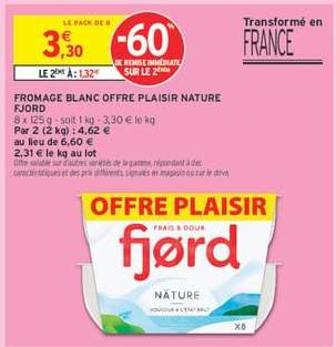 Fromage Blanc Offre Plaisir Nature Fjord