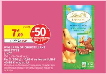 MINI LAPIN OR CROUSTILLANT NOISETTES LINDT