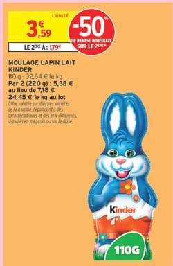 MOULAGE LAPIN LAIT KINDER
