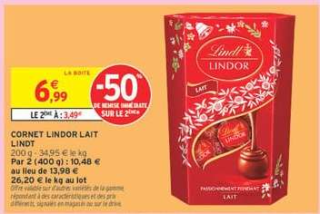 Cornet Lindor Lait Lindt