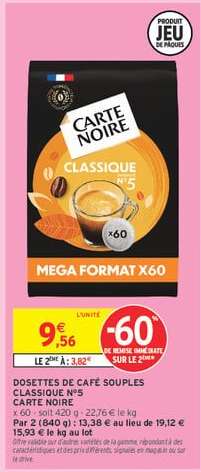 Dosettes de Café Souples Classique No5 Carte Noire