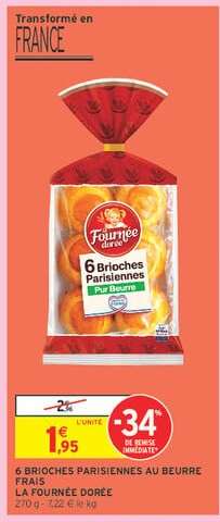 6 Brioches Parisiennes au Beurre Frais