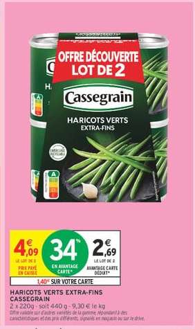 Haricots Verts Extra-Fins Cassegrain