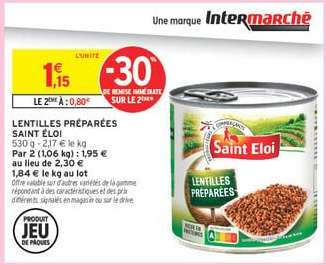 LENTILLES PRÉPARÉES SAINT ÉLOI