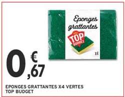 EPONGES GRATTANTES X4 VERTES TOP BUDGET