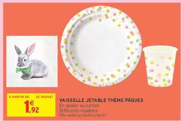 Vaisselle Jetable Thème Pâques