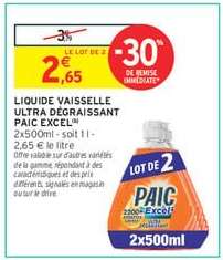 Liquide Vaisselle Ultra Dégraissant Paic Excel