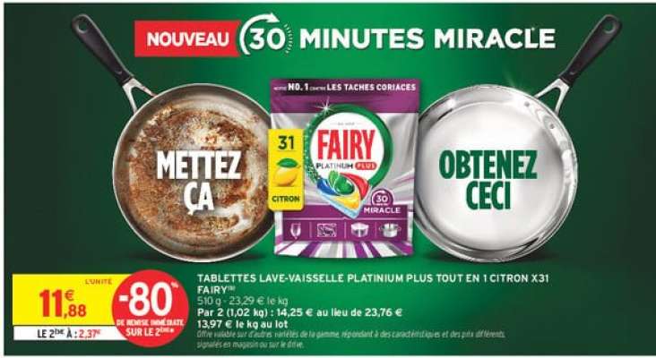 TABLETTES LAVE-VAISSELLE PLATINUM PLUS TOUT EN 1 CITRON X31 FAIRY