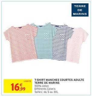 T-SHIRT MANCHES COURTES ADULTE TERRE DE MARINS