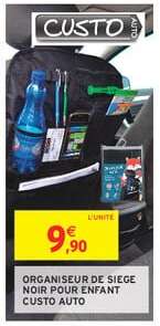Organiseur de siège noir pour enfant Custo Auto