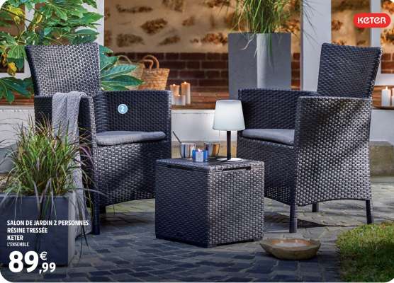 SALON DE JARDIN 2 PERSONNES