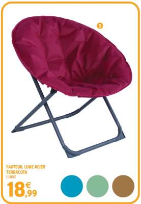 FAUTEUIL LUNE ACIER TERRACOTA