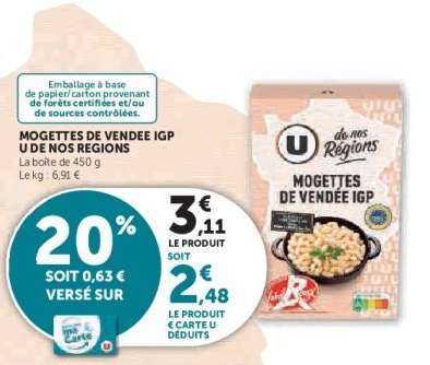 MOGETTES DE VENDÉE IGP U DE NOS REGIONS
