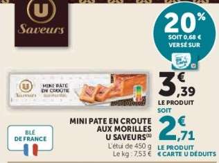 Mini Pate en Croute aux Morilles U Saveurs