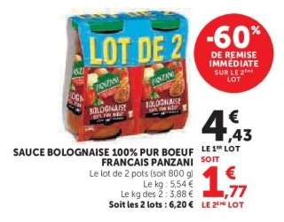 Sauce Bolognaise 100% Pur Boeuf Français Panzani
